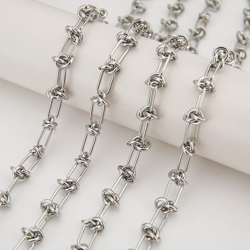 Jewelry Making Knots - Catena grande con nodo in acciaio