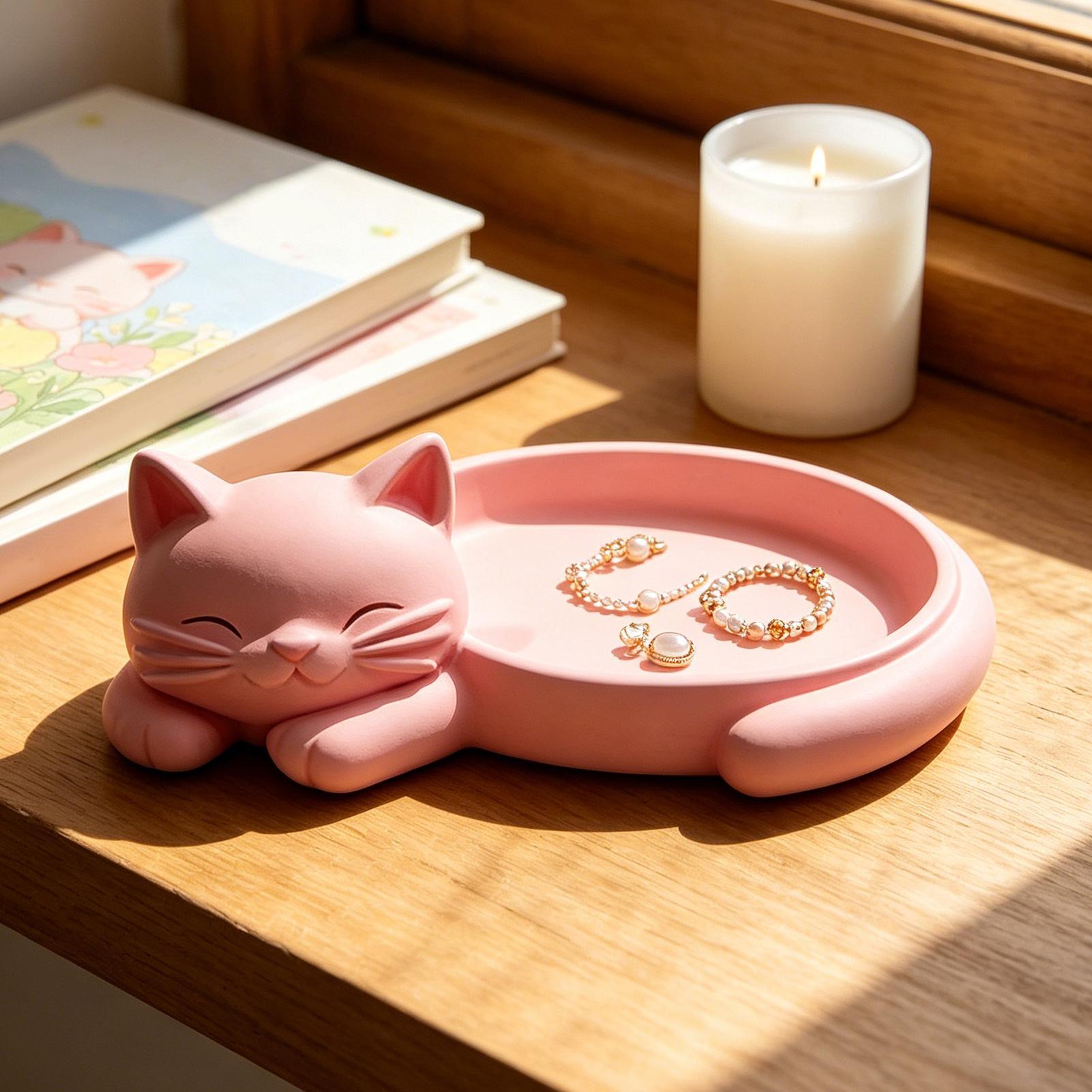 Jewelry Making Organizer - Vassoio Portaoggetti a Forma di Gatto