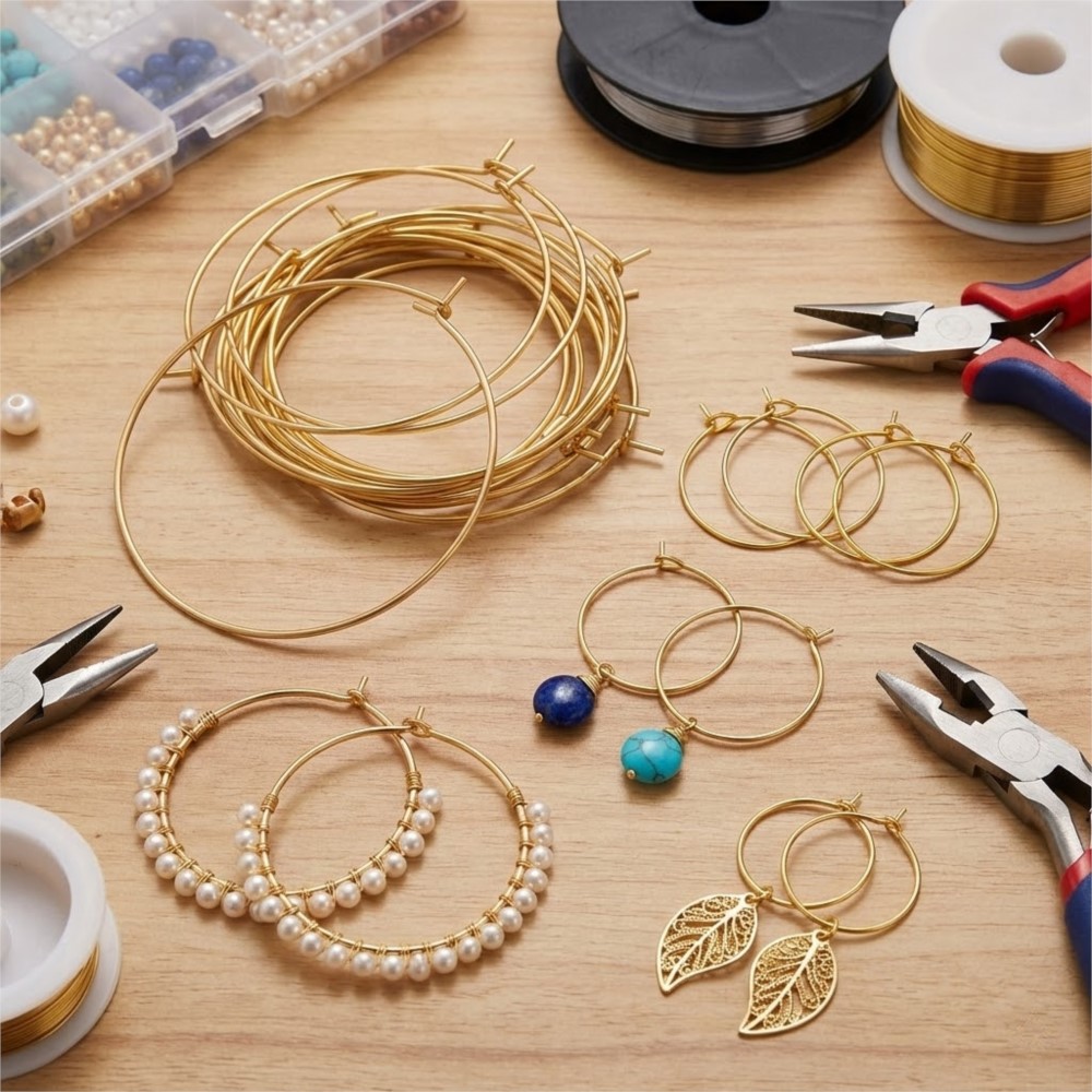 50 Pezzi Orecchini a Cerchio i - Jewelry Making Gold Wire recensione e prezzo